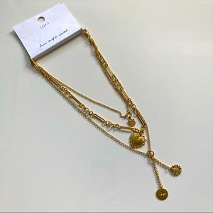 Loft Costume Gold Tone Layered Necklace